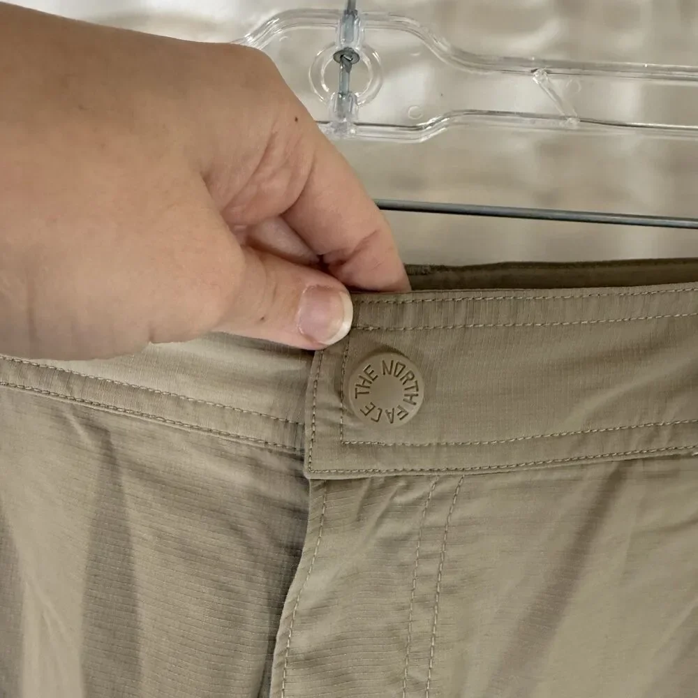 North Face Hiking Convertible Pants Men's 40x30 Khaki Zip Pocket Snap Zip